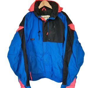 Vintage 90's Columbia Criterion Jacket Neon Colorblock Coat Radial Sleeve XL